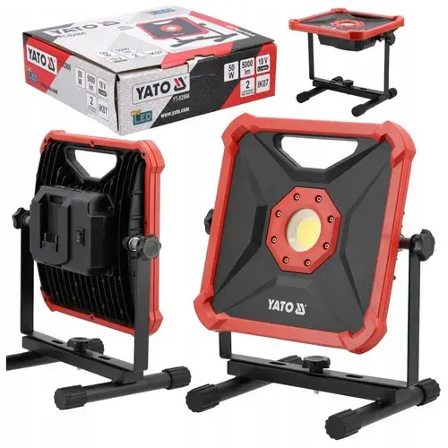 Reflector portabil YATO YT-82966, 18V 5000lm 50W, aluminiu, IP20, 220x205x62mm