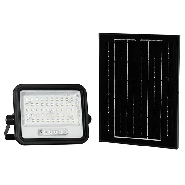Reflector solar 100W, 1200 lm, 7 culori reglabile, IP65, negru
