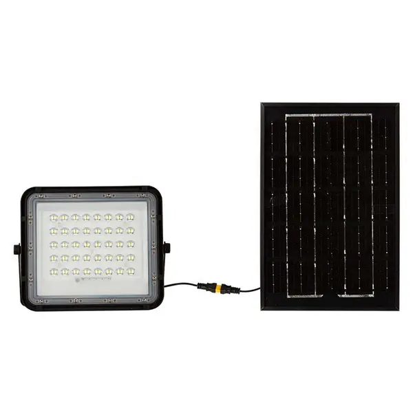 Reflector V-TAC, cu incarcare solara 6W 400lm 6400k - negru, SKU-7821