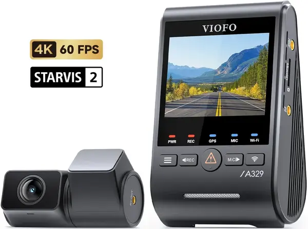 Registrator video auto VIOFO - A329S 2CH - 4K HDR Dual Sony Starvis 2 GPS, negru