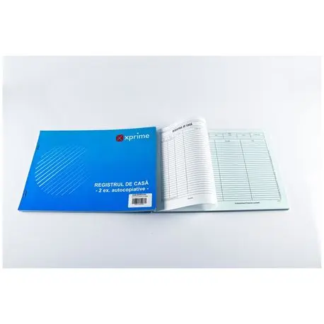Registru casa A4 2 exemplare hartie autocopiativa 50 seturi carnet coperta carton 300g mp