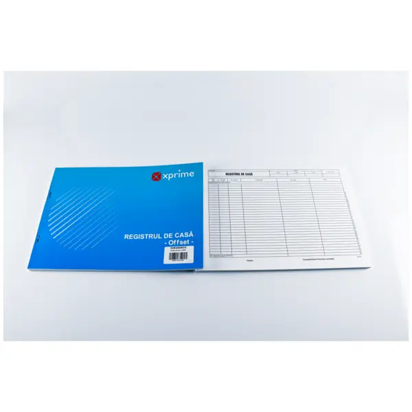 Registru casa A4 hartie offset 100 file/carnet coperta carton 300g/mp Registru casa A4 hartie offset 100 file/carnet coperta carton 300g/mp