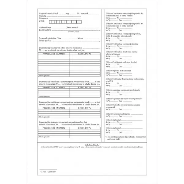 Registru matricol pentru licee grupuri scolare scoli A3 coperta imitatie piele Registru matricol pentru licee grupuri scolare scoli A3 coperta imitatie piele