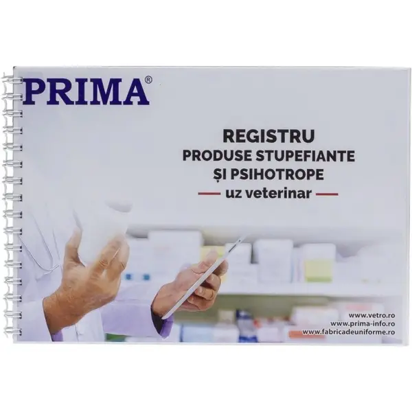 Registru Stupefiante/Psihotrope, Prima, Uz Veterinar, A4, 100 File