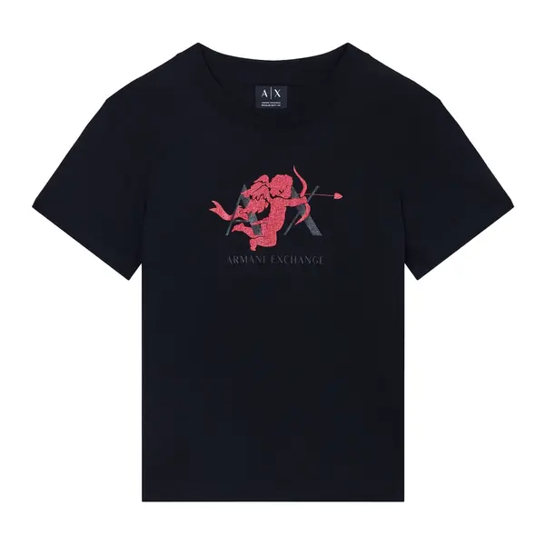 Regular fit t-shirt in cotton jersey angel black S