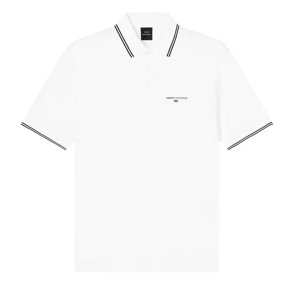 Regular white cotton jersey polo shirt S