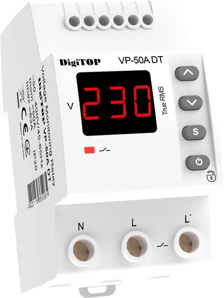 Releu de protectie tensiune monofazat, DigiTOP VP-50A DT