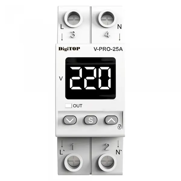 Releu de tensiune monofazat DigiTOP V-PRO 25A