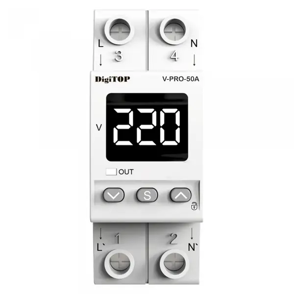 Releu de tensiune monofazat DigiTOP V-PRO 50A