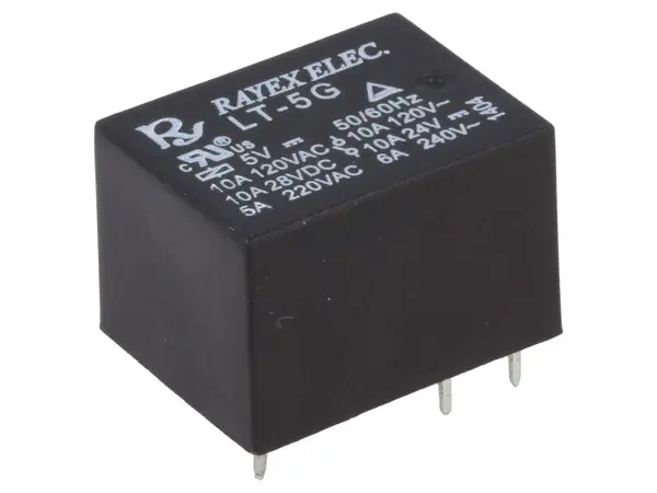 Releu: electromagnetic SPDT Ubobină: 5VDC 10A/120VAC 10A/24VDC