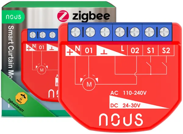 releu inteligent pentru perdele si draperii nous b4z zigbee, 1 canal