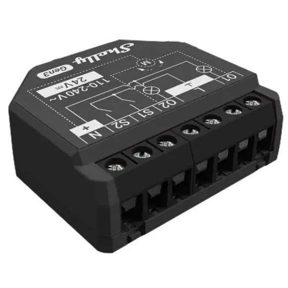 Releu inteligent Shelly 2PM GEN3, 2 canale, monitorizare consum, WiFi, Bluetooth, 2x10A 3800235261903