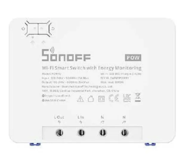 Releu inteligent wireless de mare putere SONOFF POWR3, Wi-Fi 2.4 GHz, montare sina DIN
