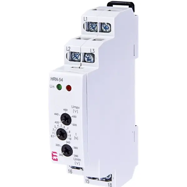Releu monitorizare si control Umax si Umin, succesiune faza, eroare faza 8A 400V HRN-54 Eti 002471416