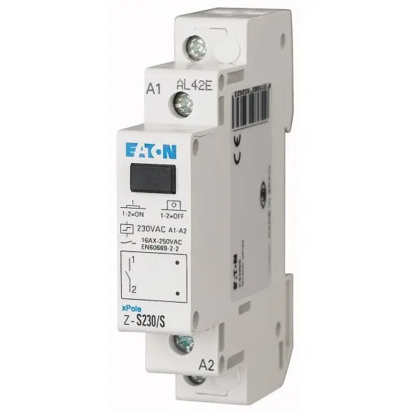 Releu pentru instalatii bistabil NO Ubobina 230VAC 16A IP20 Eaton 265262 Z-S230/S