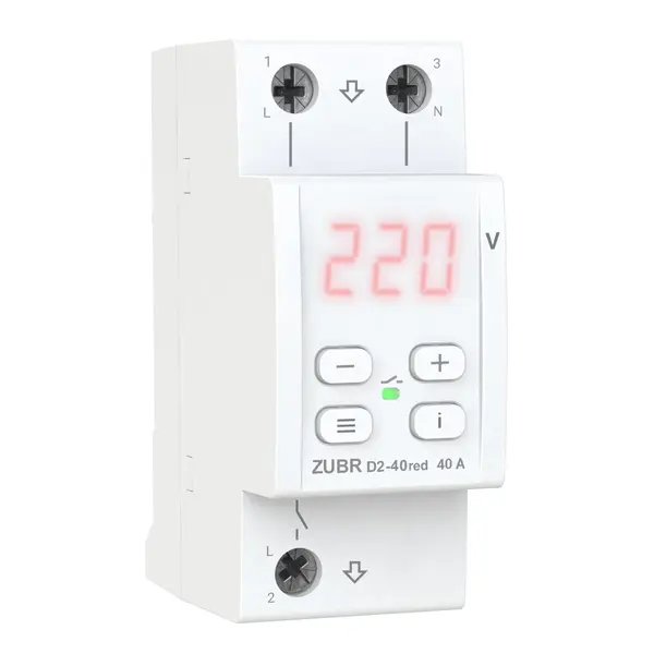 Releu protectie supra si subtensiune D2-40, supratemperatura , reglaj histerezis, afisaj Rosu ZUBR