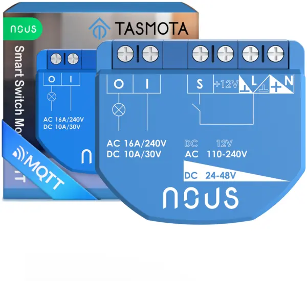 releu wireless nous b2t pm, 16a, tasmota, matter, monitorizare energie - 1 canal, esp32