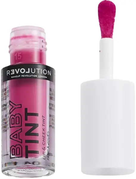 Relove by Revolution Fard de obraz lichid și luciu de buze Baby Tint, Fuchsia, 1.4 ml
