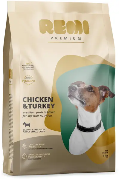 REMI Premium Adult Small, cu Pui şi Curcan 1kg