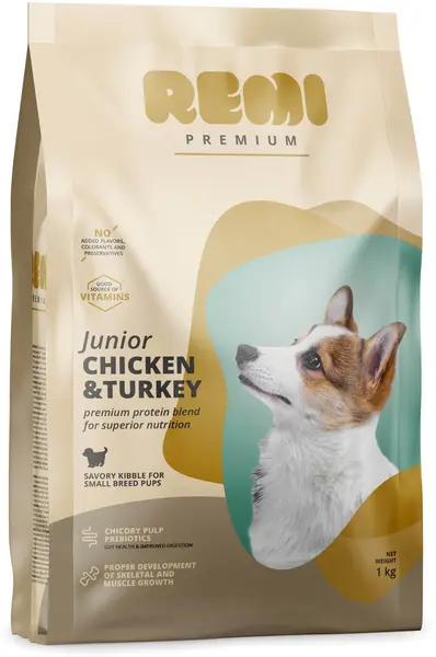 REMI Premium JUNIOR Small, cu Pui şi Curcan 1kg