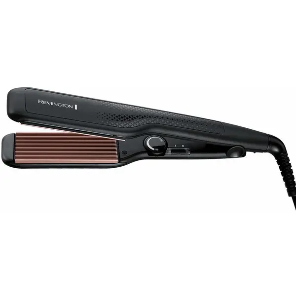 REMINGTON Placa de creponat parul Remington Ceramic Crimp S3580, Placi ceramice cu turmalina, 150-220 C, Negru