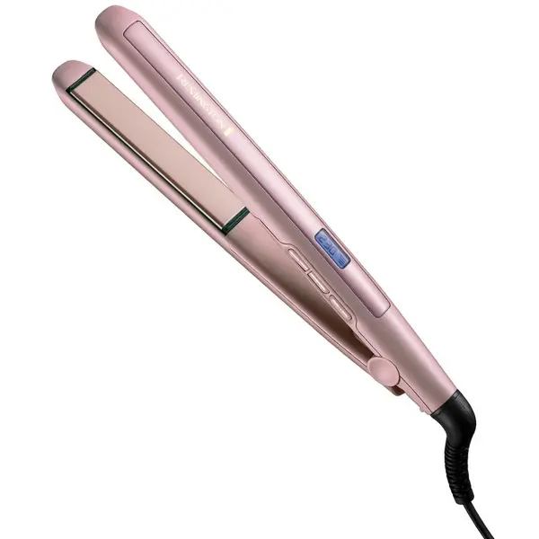 REMINGTON Placa de indreptat parul Remington Coconut Smooth S5901, Invelis ceramic cu cocos, 230°C, Incalzire rapida, LCD, Roz