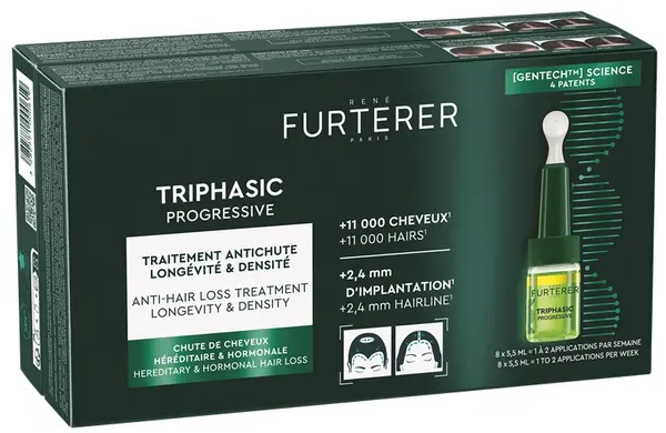René Furterer Triphasic Fiole împotriva căderii progresive a părului, 8 x 5.5 ml