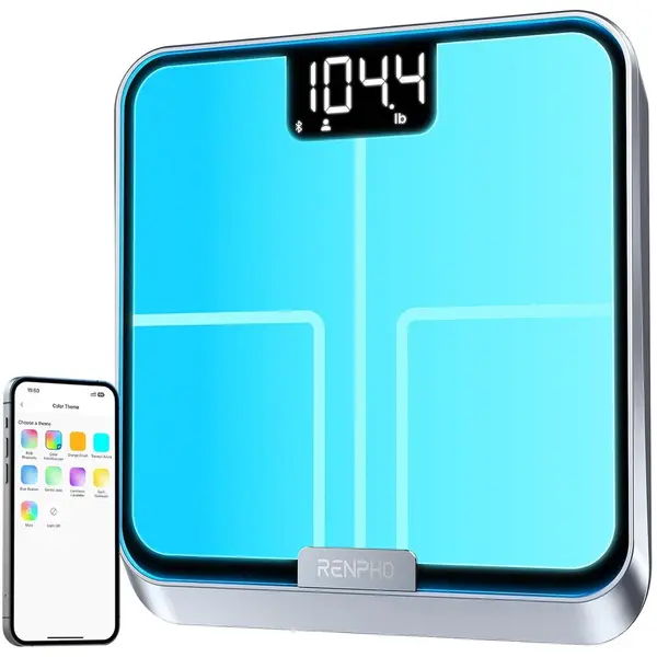 Renpho Cantar smart RENPHO R-A017 , Bluetooth, 13 masuratori corporale, LED display si lumini ambientale, cantar inteligent pentru corp 180 kg
