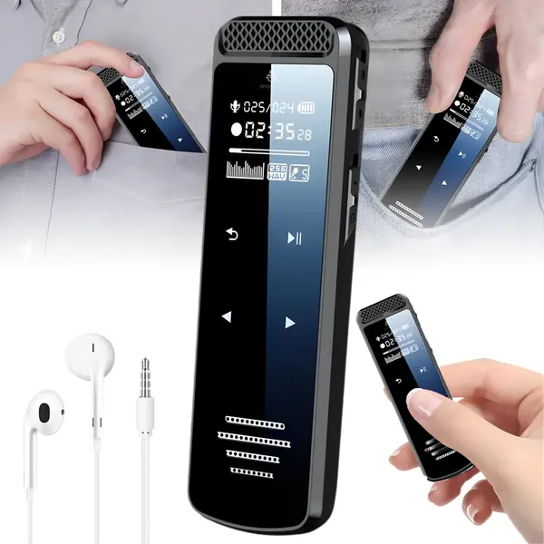 Reportofon digital stereo cu activare vocala, Q55, anulare de zgomot, difuzor incorporat, player MP3 - 8 GB