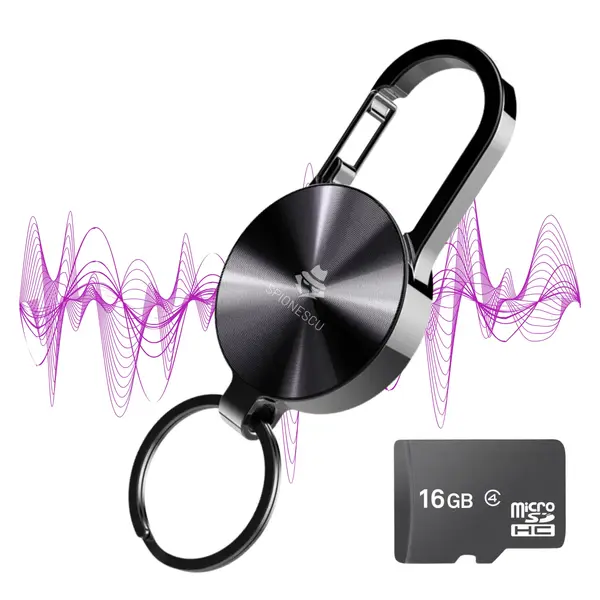 Reportofon spion tip breloc, S25, baterie 120 mAh, autonomie 25 h, MP3 player, inregistrare cu activare vocala, eliminare zgomot - 16 GB