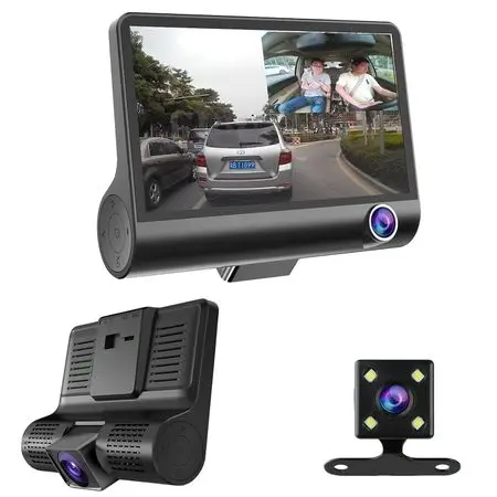 RESIGILAT - Camera auto tripla Blackbox L300-1, Full-HD, 3 camere-fata/spate/interior, ecran 4'', G Senzor