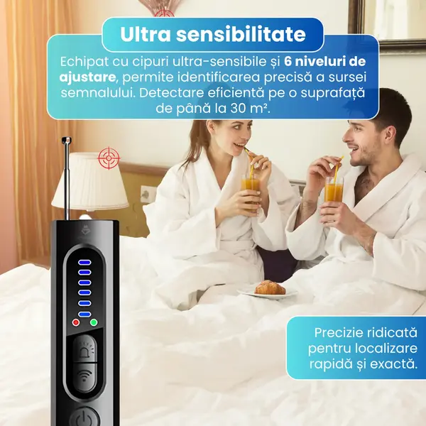 RESIGILAT - Detector camere ascunse, microfoane, localizator GPS, reportofoane - X13