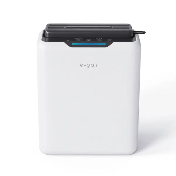 - Resigilat! Dezumidificator aer Evoair HUMIXDUO, 500ml/24h, 3 Moduri funcționare, Silențios, Lumină Ambientală, Rezerva cu Silicagel, Timer 48h, Rezervor 2.5l, Alb