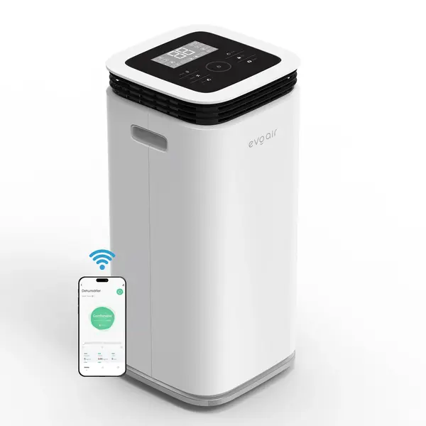 - Resigilat! Dezumidificator evoair, FlexiDry 22 Smart, 22l/24h Senzor de Umiditate, Functie Ionizare, Uscare Rufe, Rezervor 4.5l, Alb