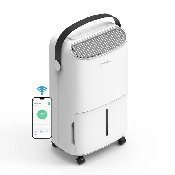 resigilat! dezumidificator evoair, novadry 12 smart, 12l/24h, senzor de umiditate, functie ionizare, uscare rufe, rezervor 2.5l,