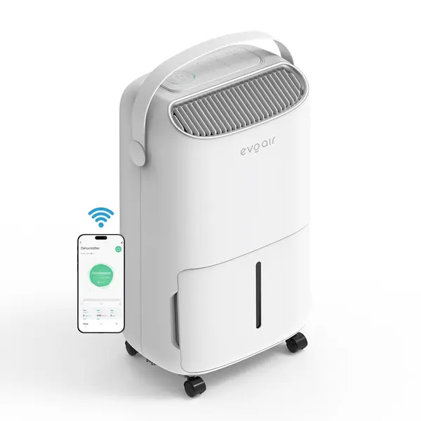 resigilat! dezumidificator evoair, novadry 12 smart, 12l/24h, senzor de umiditate, functie ionizare, uscare rufe, rezervor 2.5l,