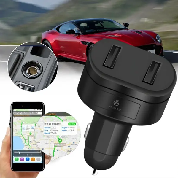 RESIGILAT - Incarcator auto cu incarcare rapida USB dubla si tracker GPS, D6, 4G, localizare in timp real, istoric traseu 180 zile, alarme antifurt, precizie GPS 5 m, platforma gratuita