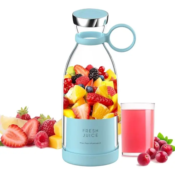 RESIGILAT - Mini Blender portabil - Smoothie & Shake, incarcare usb 6 Lame otel Inoxidabil, 380 ml