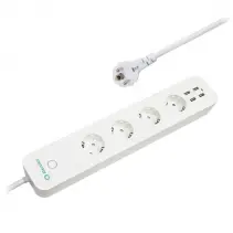 Resigilat Prelungitor Smart WiFi AlecoAir G08-SP8S, 4 Porturi USB, 4 Prize AC, Control energetic, Timer, Programare saptamanala