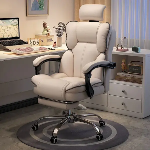 RESIGILAT - Scaun Ergonomic Directorial cu Suport Picioare Rabatabil Piele Ecologica