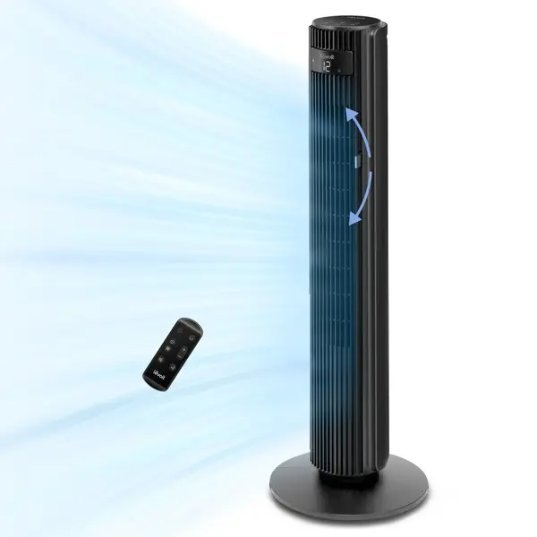 - Resigilat! Ventilator turn Levoit, 107,6cm, 12 viteze, 4 moduri de funcționare, foarte silențios, telecomandă, negru