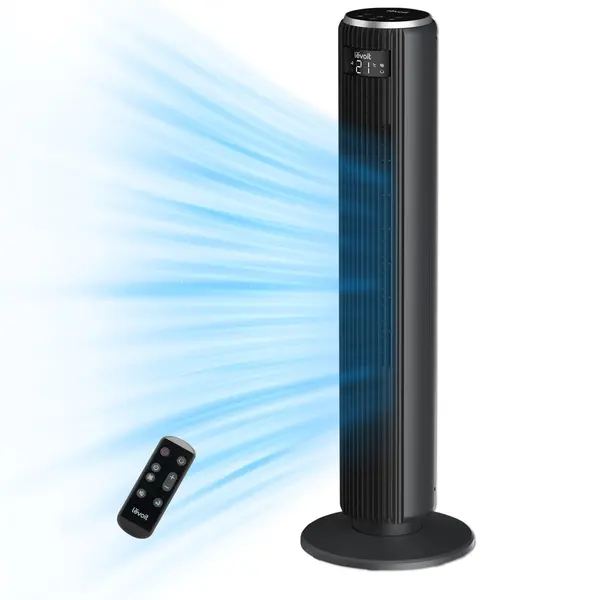 resigilat! ventilator turn levoit, 92cm, 5 viteze, 4 moduri de functionare, foarte silentios, telecomanda, negru