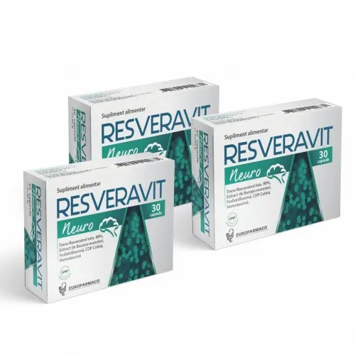 Resveravit neuro fara lactoza x30 cps (pachet 3 cutii) Zephyr Labs