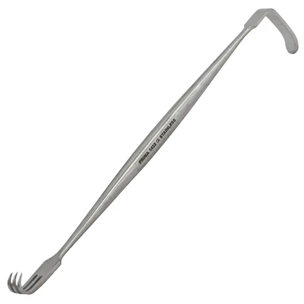 Retractor hook standard PRIMA, 4 carlige, 14cm, inox