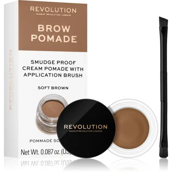 Revolution Brow Pomade pomadă pentru sprâncene culoare Soft Brown 2.5 g