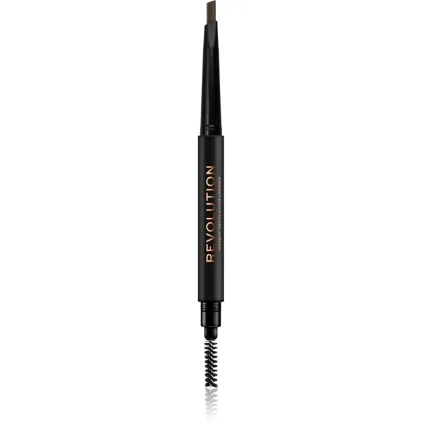 Revolution Duo Brow Definer creion sprâncene precise culoare Light Brown 0.25 g