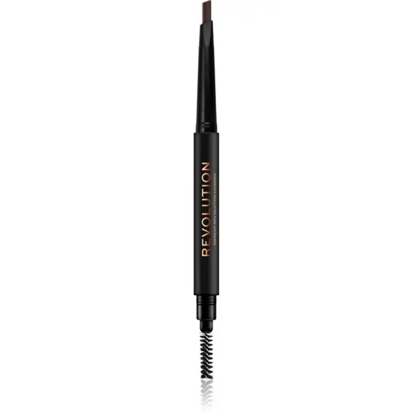 Revolution Duo Brow Definer creion sprâncene precise culoare Medium Brown 0.25 g