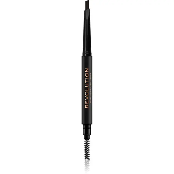 Revolution Duo Brow Definer creion sprâncene precise culoare Dark Brown 0.25 g