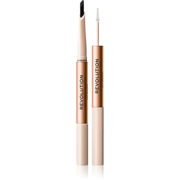 Revolution Fluffy Brow Filter Duo creion dermatograf cu două capete pentru sprâncene pentru fixare și formă culoare Ash Brown 0.12 g