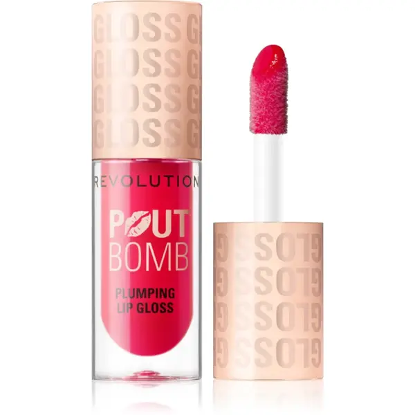 Revolution Pout Bomb lip gloss cu efect de crestere culoare Cherry Sheer Red 4.6 ml
